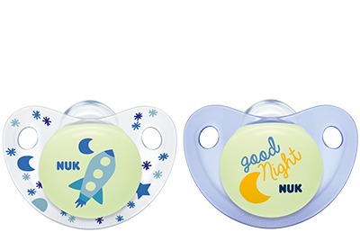 Nuk Trendline Night & Day Schnuller mit Leuchteffekt BPA-frei 2 Stück Rosa 18-36 Monate Silikon 