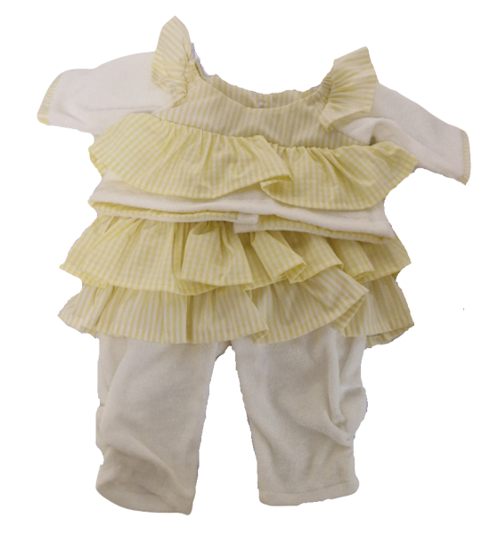 gelb gestreiftes Outfit