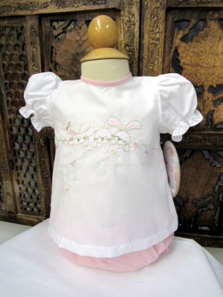09112 White/Pink Baby Bunnies Set