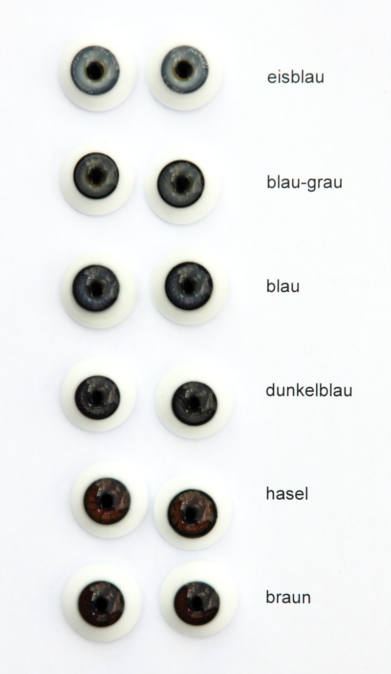 Reborn blau Glasaugen Gr.16 mm